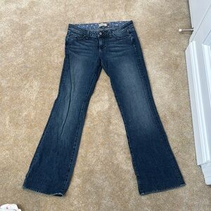 Paige Navy Blue Flare Jeans